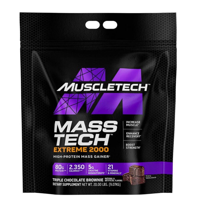 MUSCLETECH MASSTECH EXTREME 2000 20LBS TRIPLE CHOCOLATE BROWNIE FLAVOUR