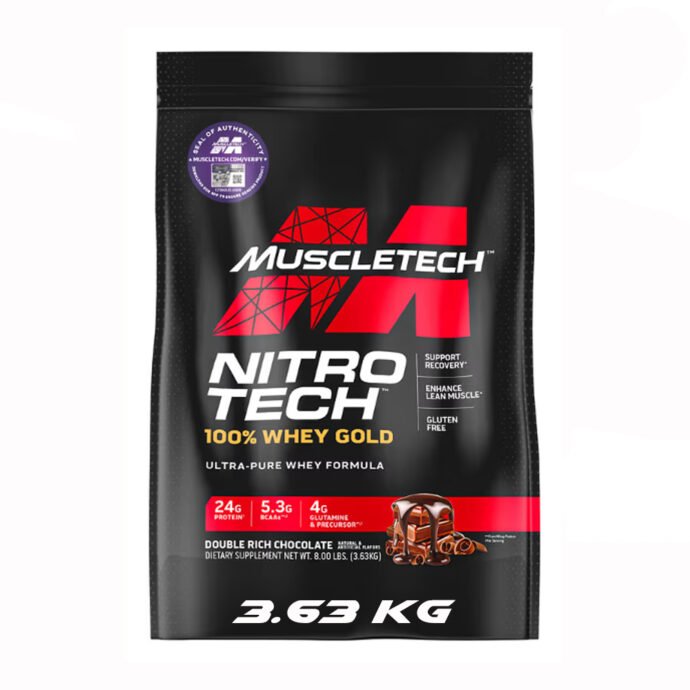 MUSCLETECH NITROTECH 100% WHEY GOLD 8LBS DOUBLE RICH CHOCOLATE