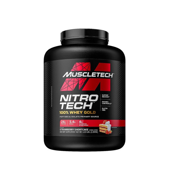 MUSCLETECH NITROTECH WHEY GOLD 5LBS STRAWBERRY SHORTCAKE