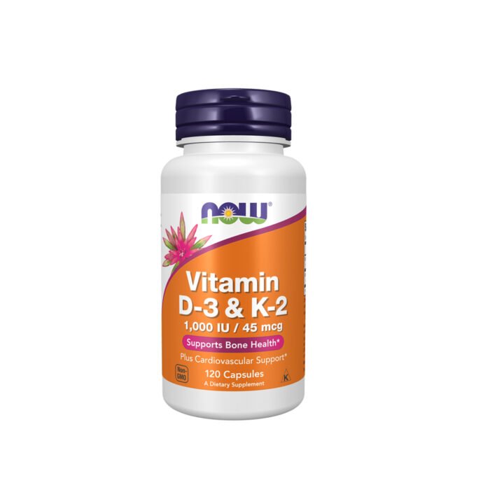 NOW VITAMIN D-3 AND K-2 120 CAPSULES